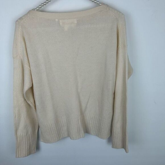 Anthropologie cashmere collection sweater cream ivory size XS lightweight 100% c - Picture 10 of 11
